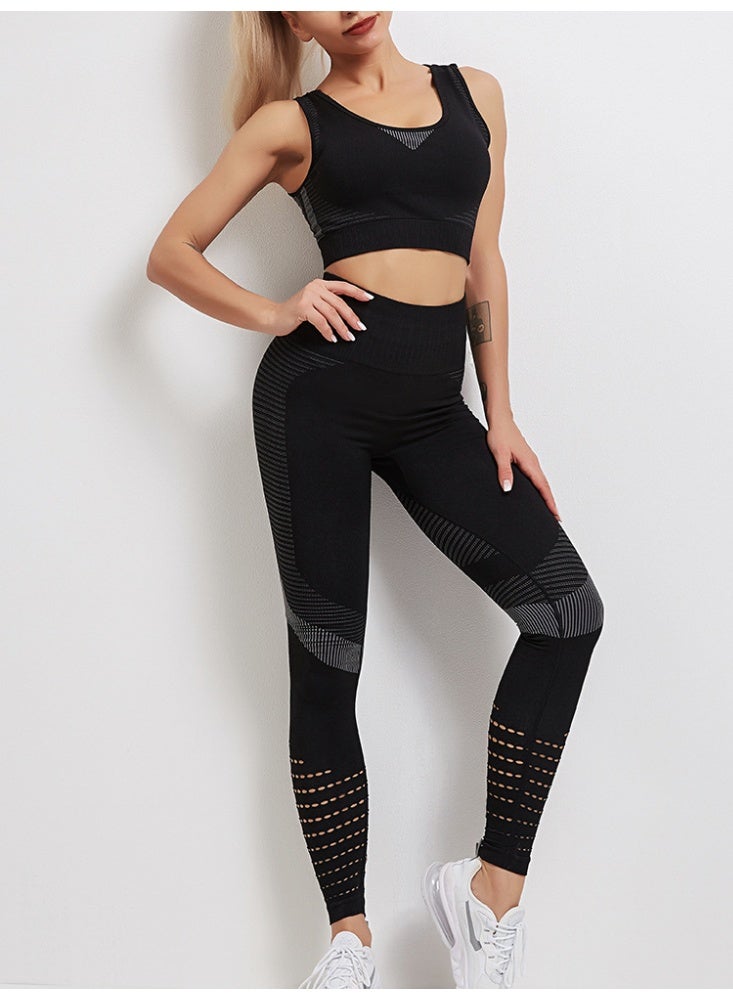 general 2026 2-piece fitness clothes - sports vest and tight pants for cross-border buttock-raising and leg-closing yoga nine-inch pants for women's yoga set - Image 3